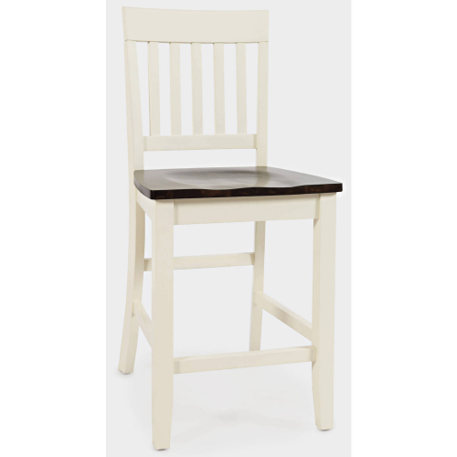 Decatur Lane Counter Stool in Brown & White (Set of 2)